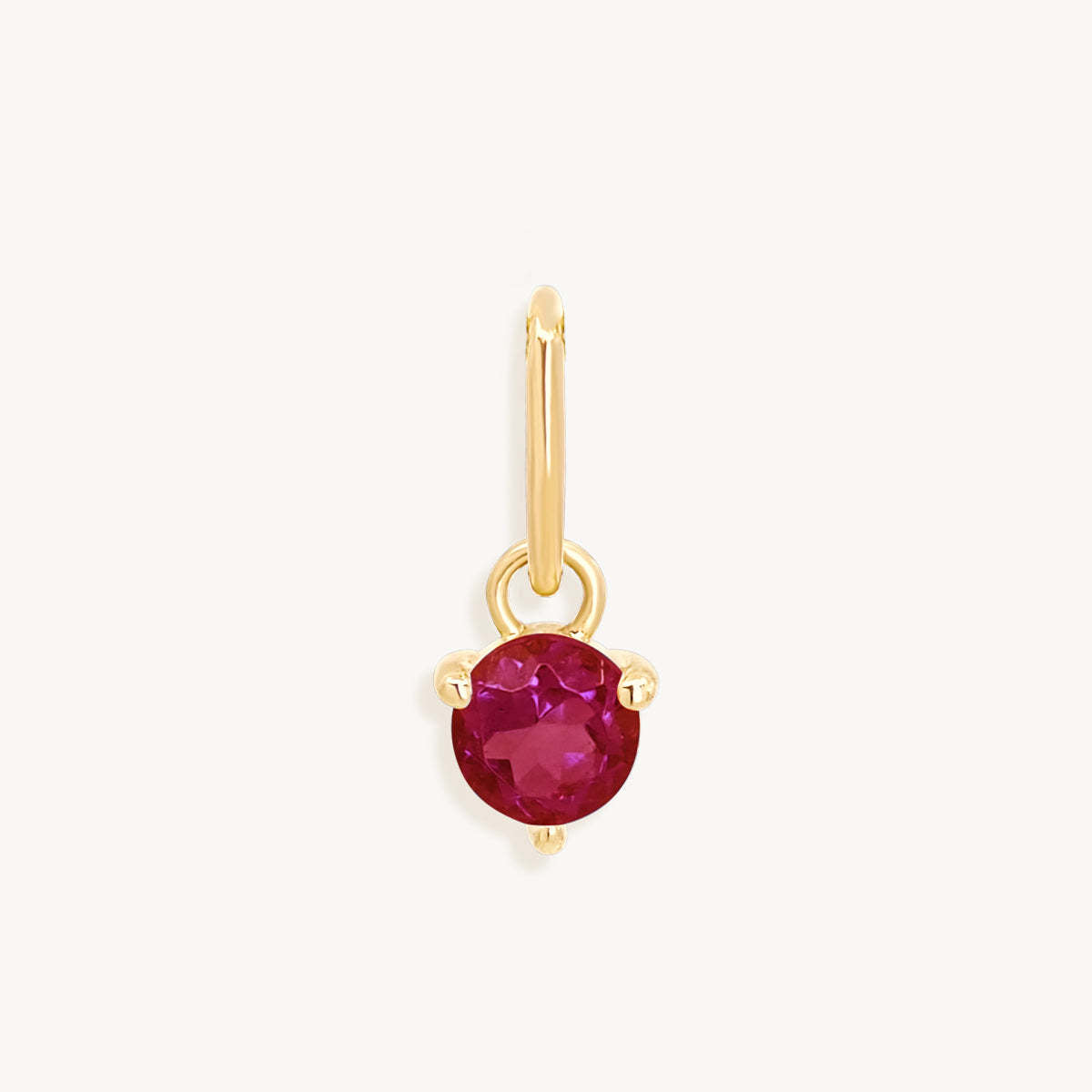 Stainless Steel Round Simple Birthstone Pendant