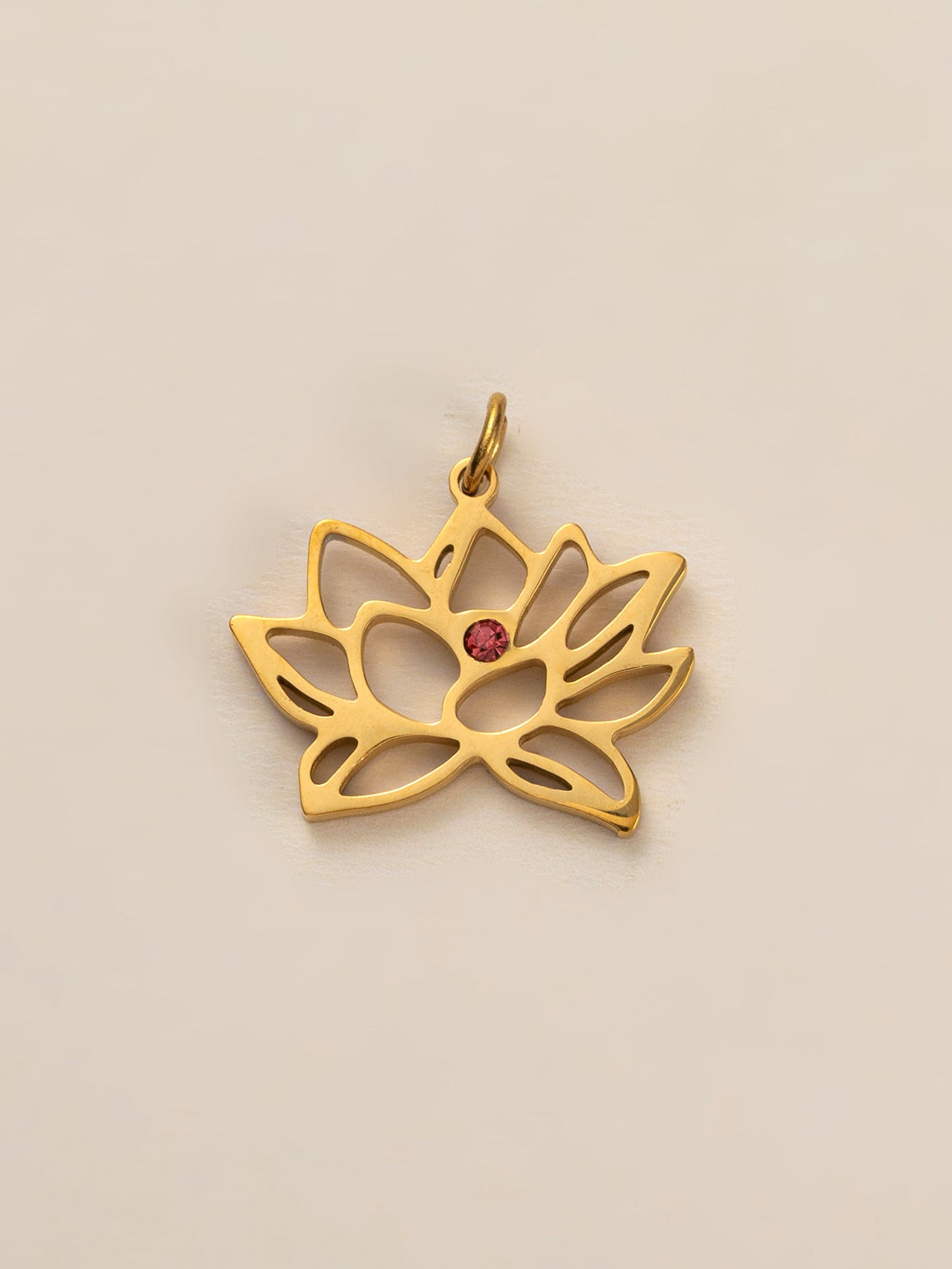 Stainless Steel Birth Flower Inlay Birthstone Pendant