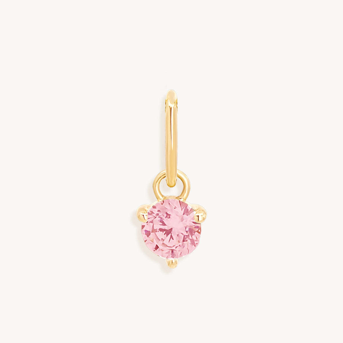 Stainless Steel Round Simple Birthstone Pendant