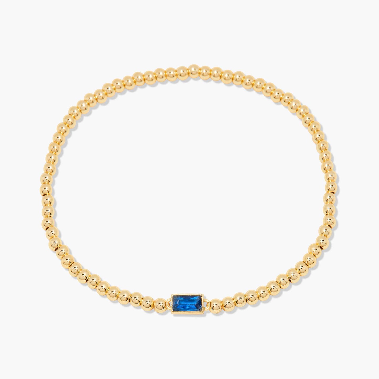 Stainless Steel Square Birthstone Beaded Bracelet