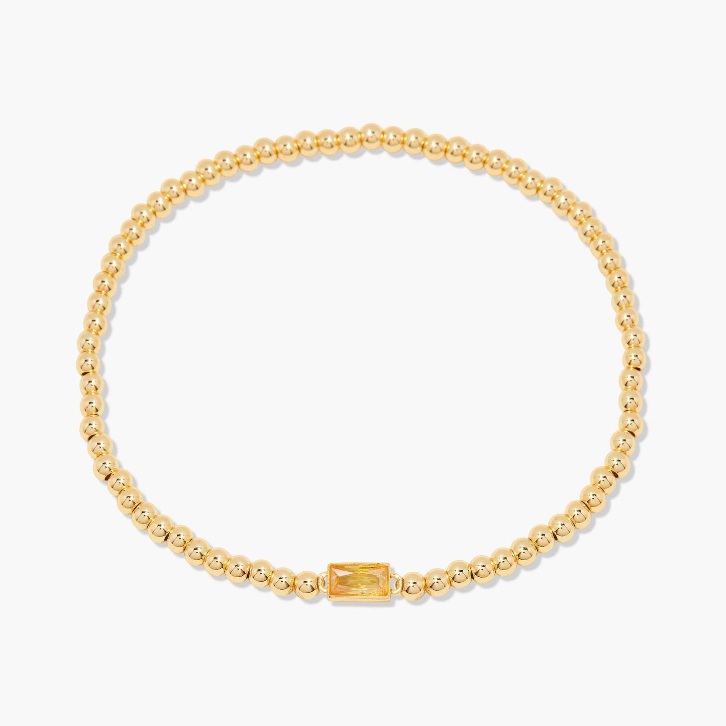 Stainless Steel Square Birthstone Beaded Bracelet