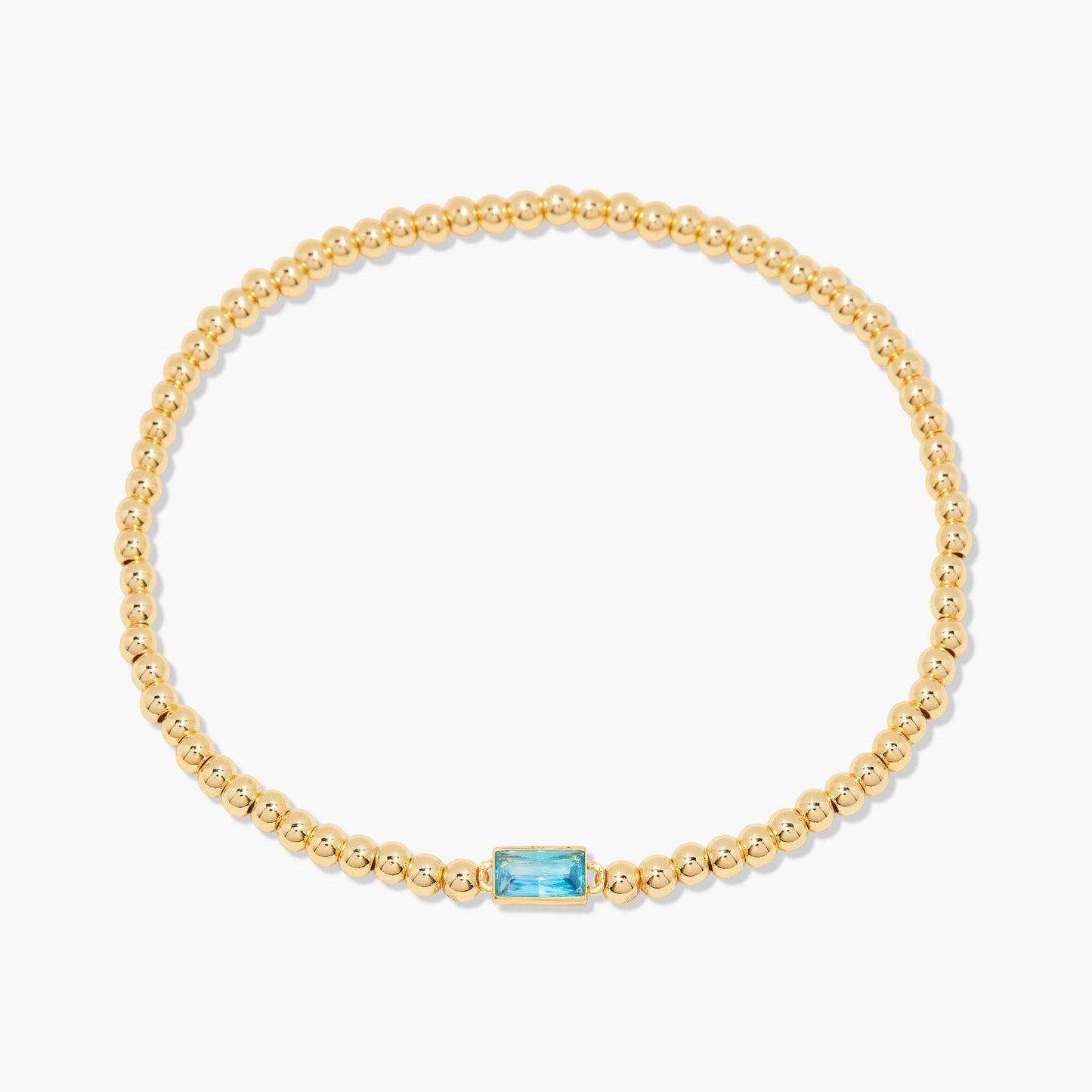 Stainless Steel Square Birthstone Beaded Bracelet