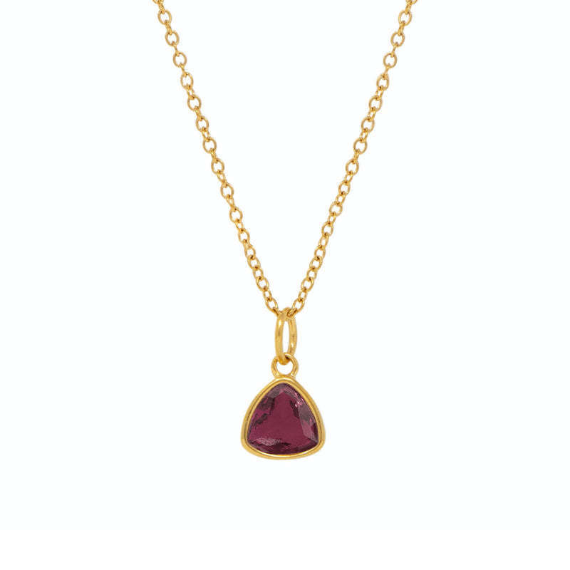 Stainless Steel Triangle Birthstone Necklace