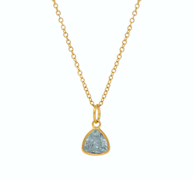 Stainless Steel Triangle Birthstone Necklace