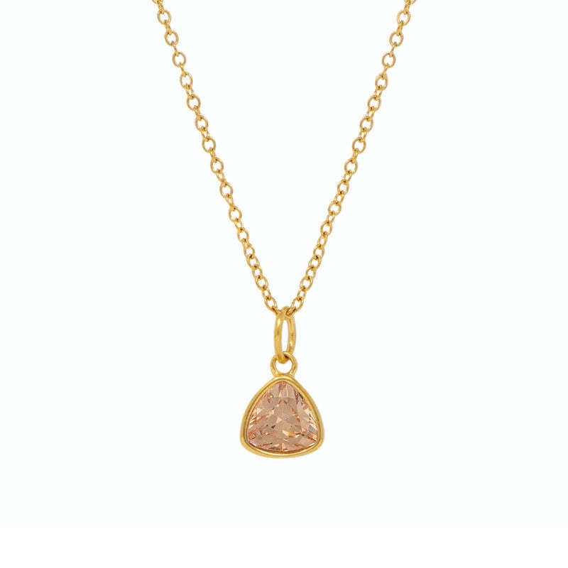 Stainless Steel Triangle Birthstone Necklace