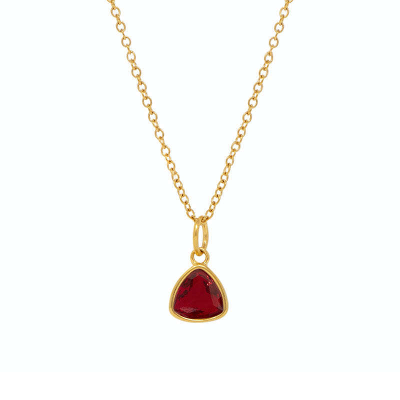 Stainless Steel Triangle Birthstone Necklace