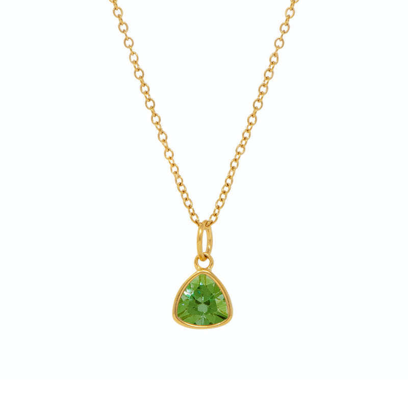 Stainless Steel Triangle Birthstone Necklace