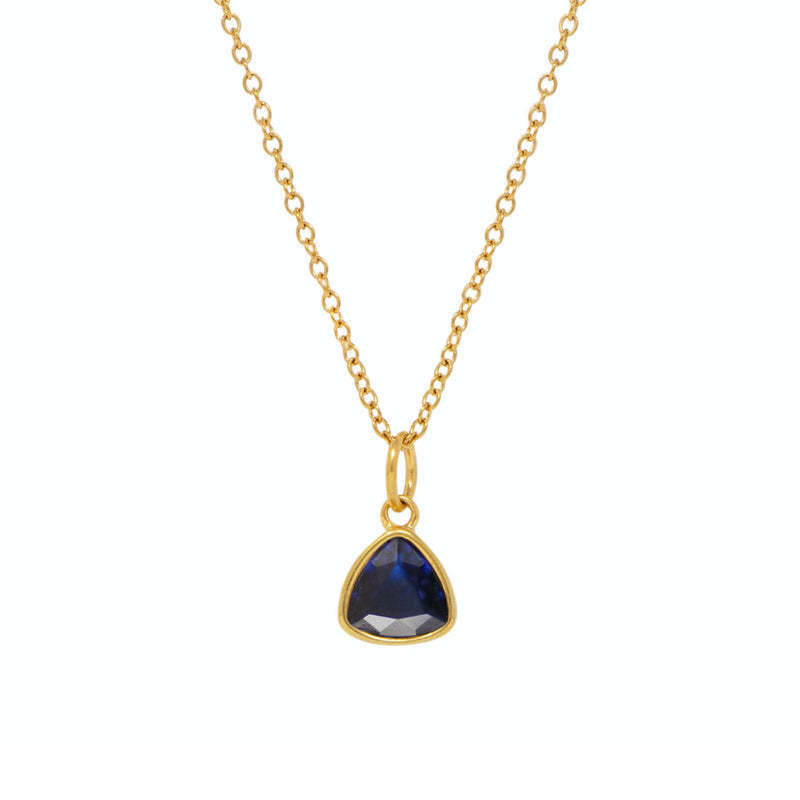 Stainless Steel Triangle Birthstone Necklace