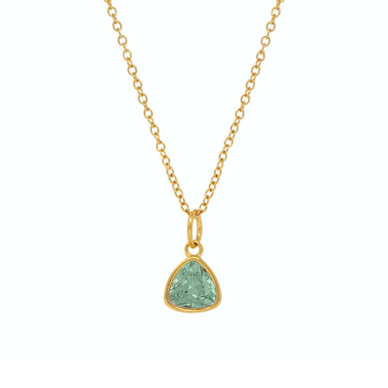 Stainless Steel Triangle Birthstone Necklace