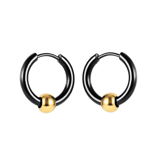 Stainless Steel Ball Huggie Earrings