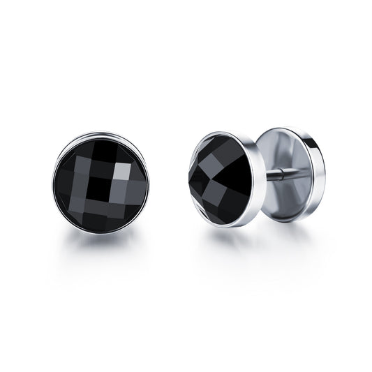 Stainless Steel Hip Hop Stud Earrings