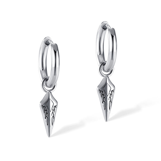 Stainless Steel Dart Drop Earrings