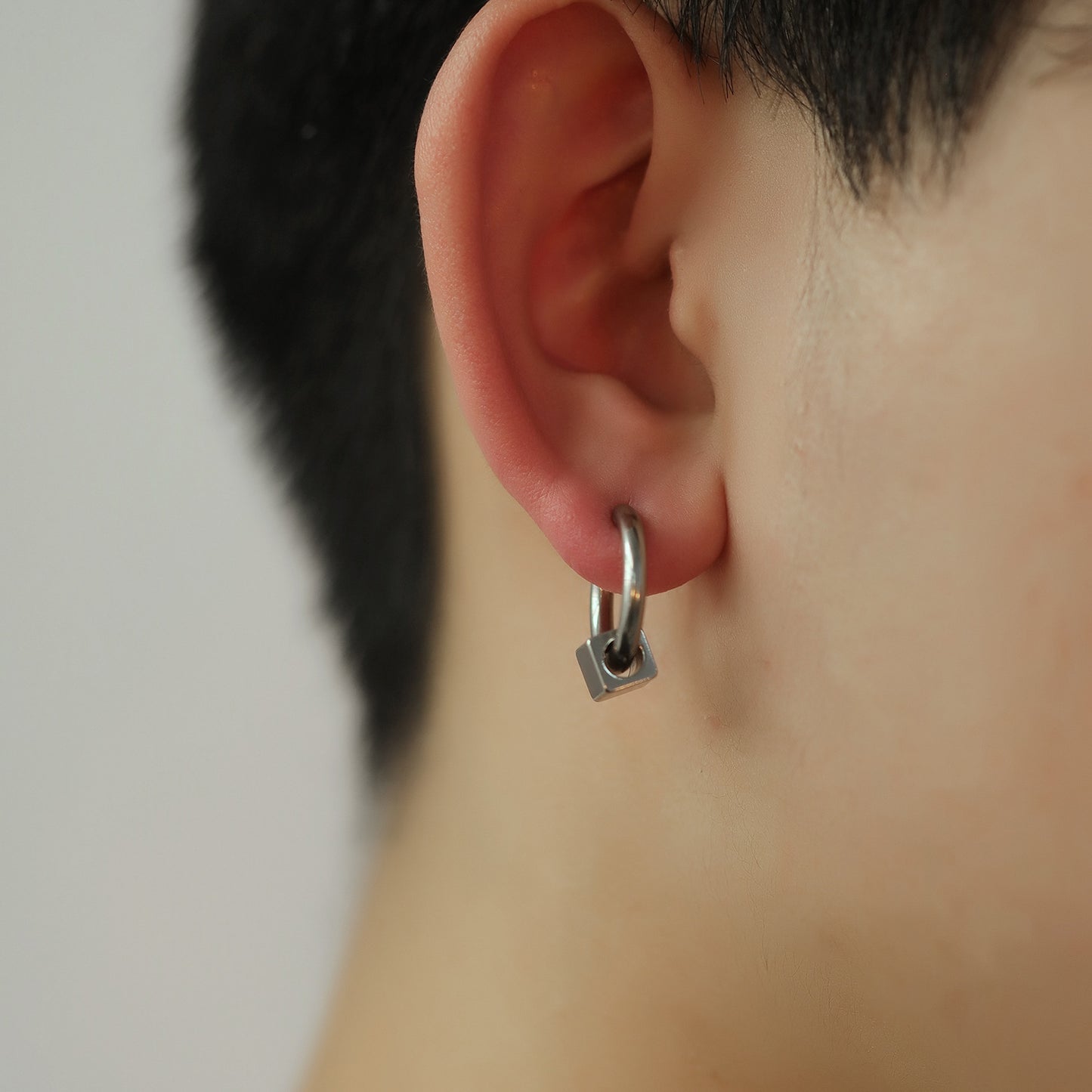 Stainless Steel Cube Drop Earrings