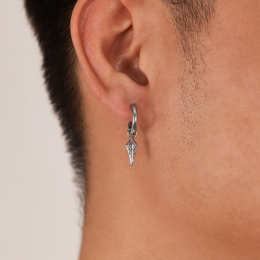 Stainless Steel Dart Drop Earrings