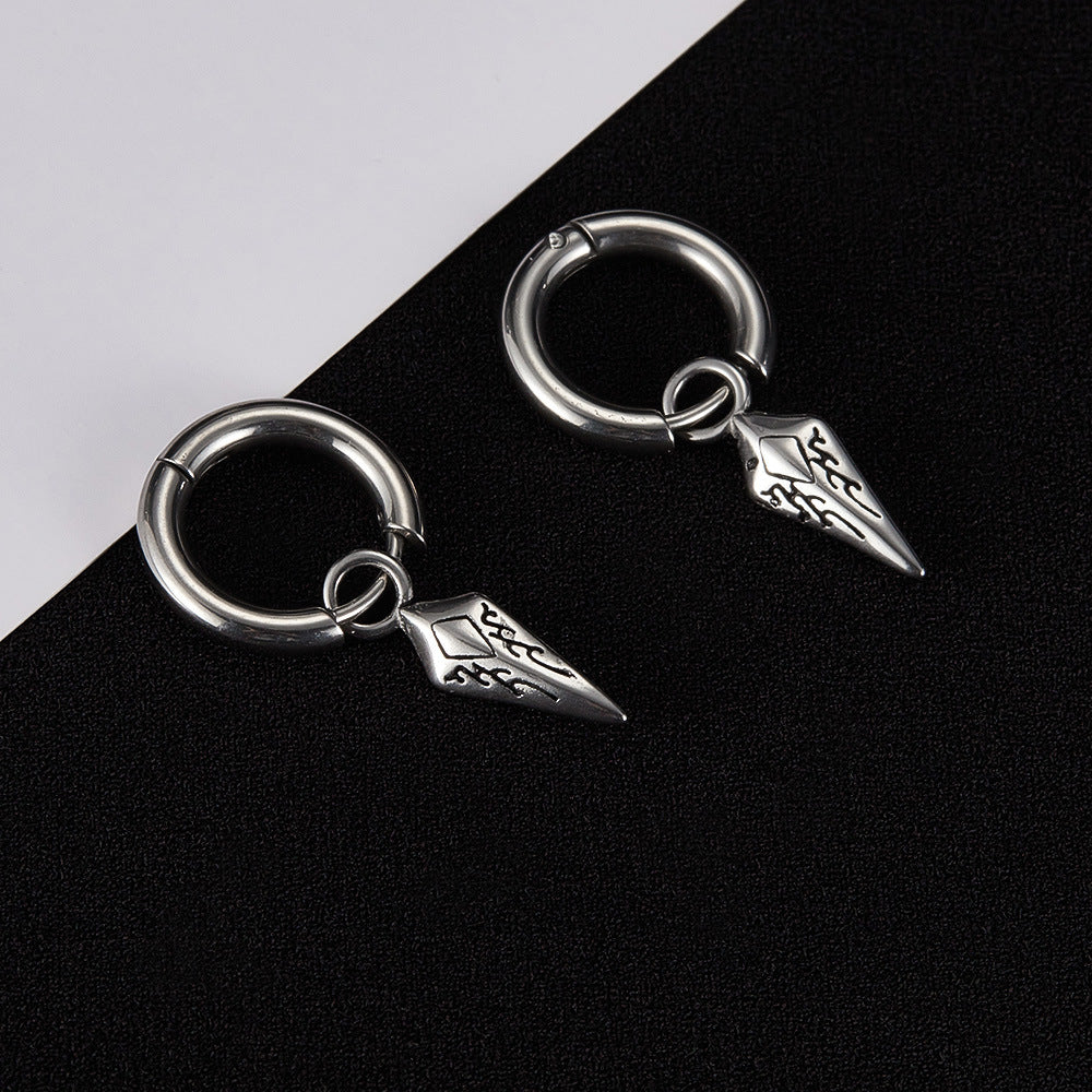 Stainless Steel Dart Drop Earrings