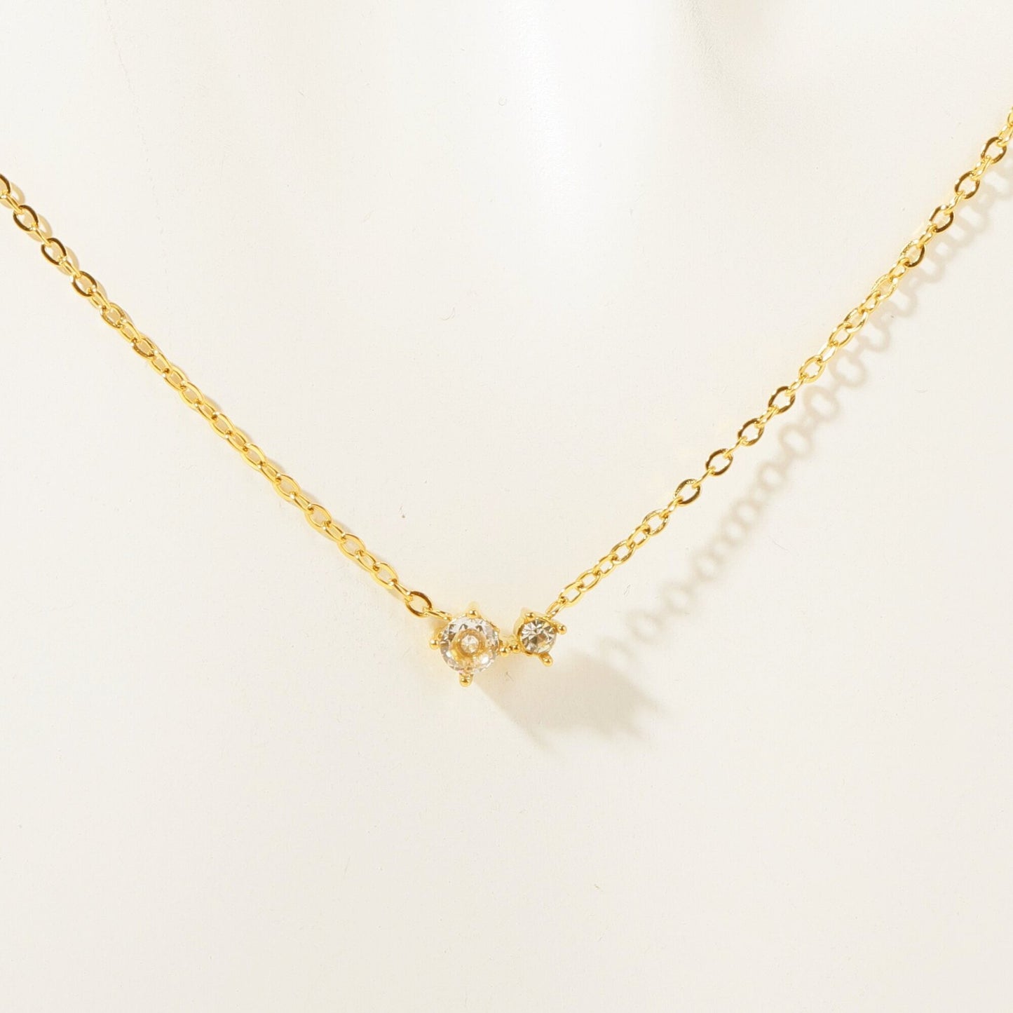 Stainless Steel CZ & Birthstone Necklace