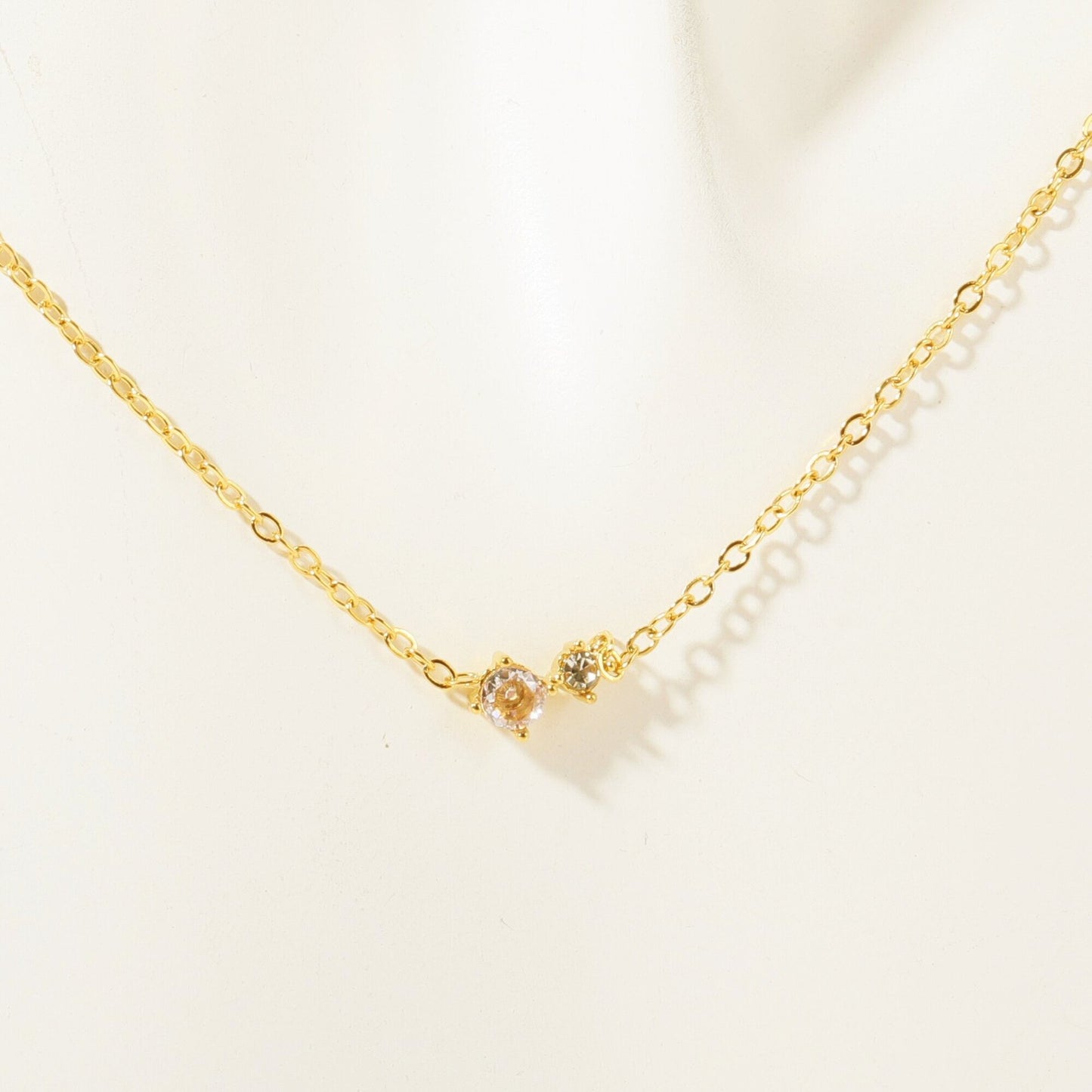 Stainless Steel CZ & Birthstone Necklace