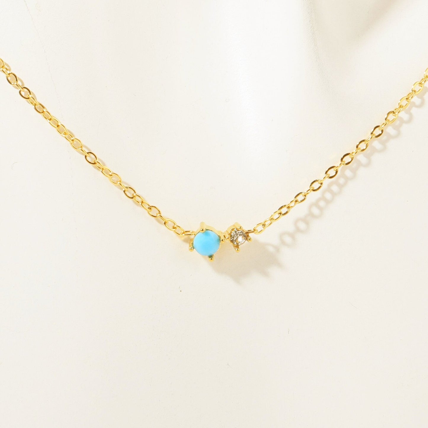 Stainless Steel CZ & Birthstone Necklace