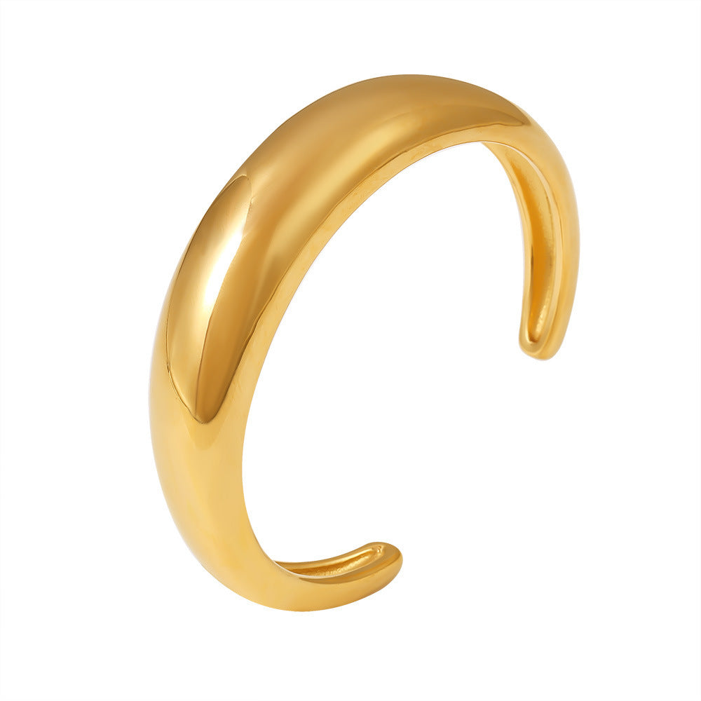 Stainless Steel Crescent Cuff Polished Bracelet