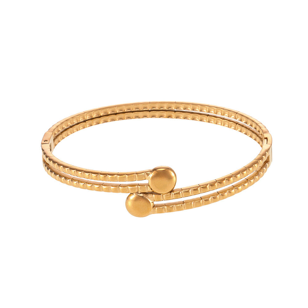 Stainless Steel Double Layer Cuff Bracelet