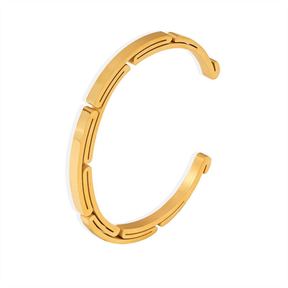 Stainless Steel Fold Shape Cuff Bracelet