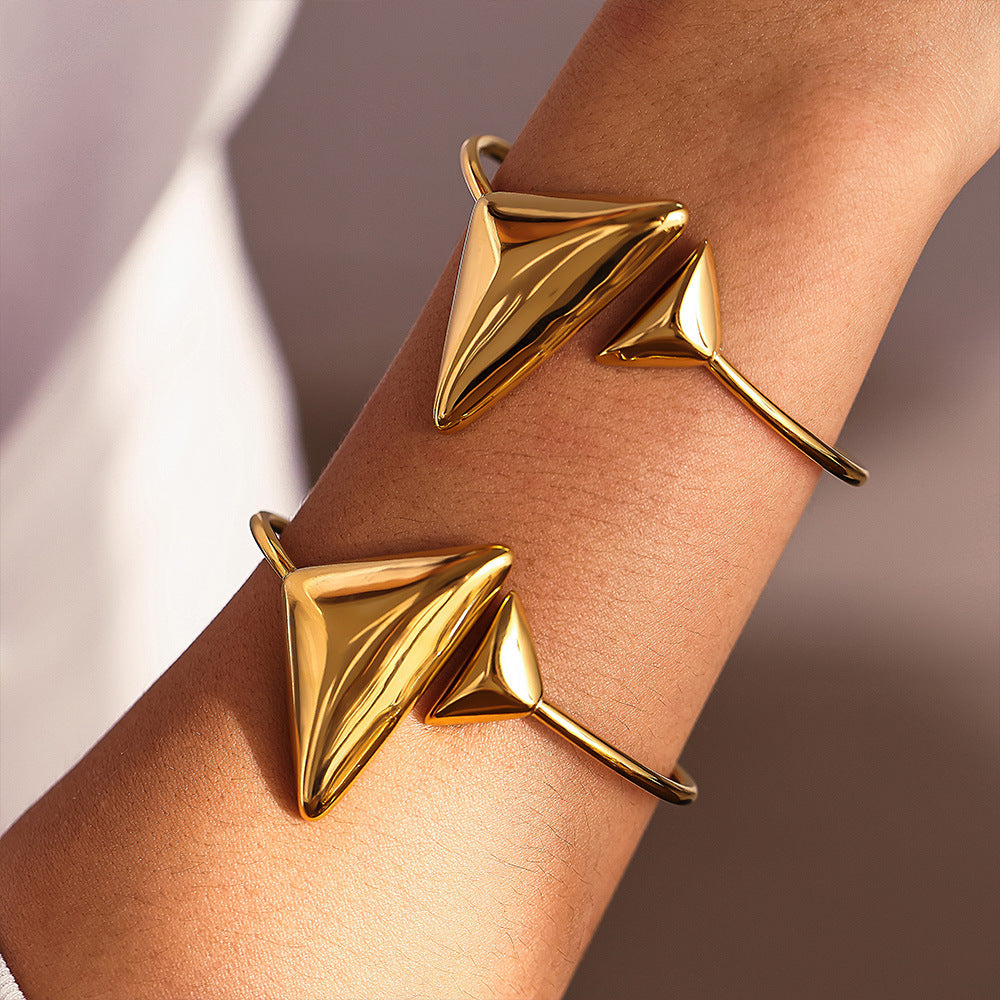 Stainless Steel Triangle Cuff Bracelet
