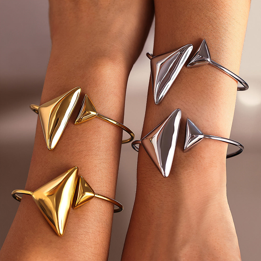 Stainless Steel Triangle Cuff Bracelet