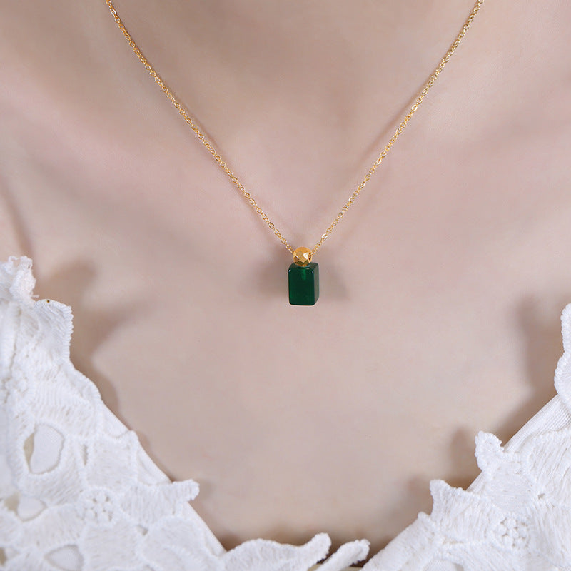 Personalized and Elegant Stackable Green Beaded Necklace