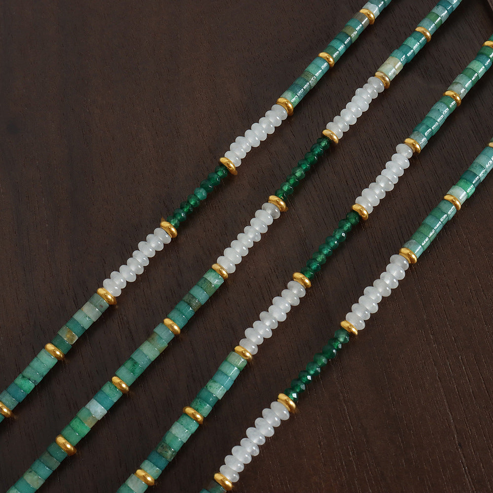 Green Jade Natural Stone Beaded Necklace