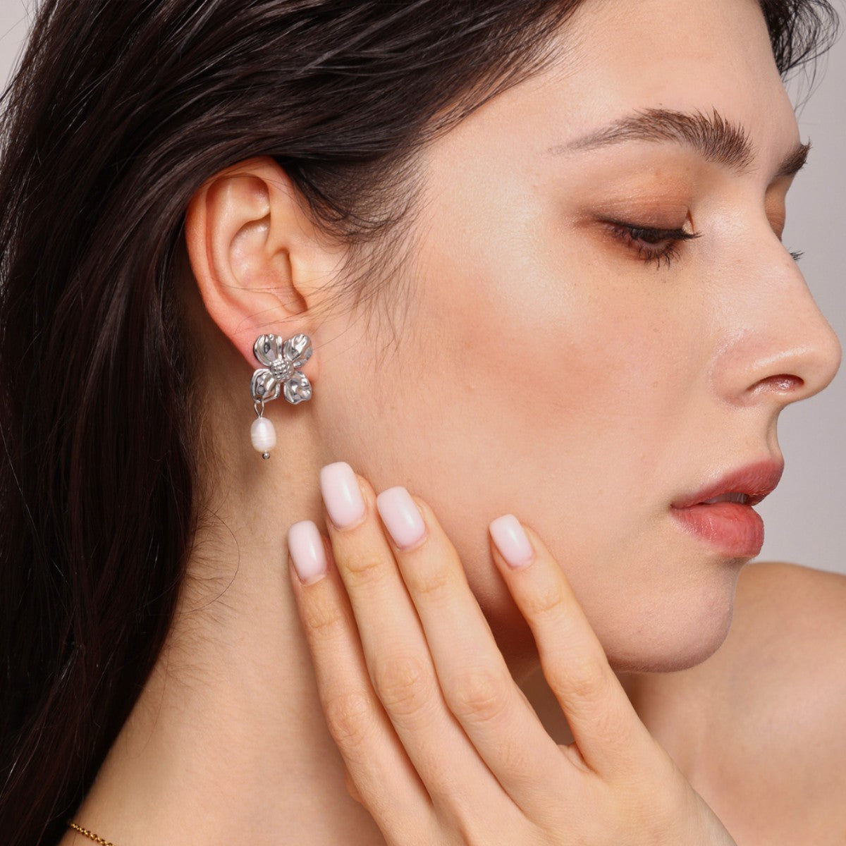 Petal Freshwater Pearl Drop Earrings