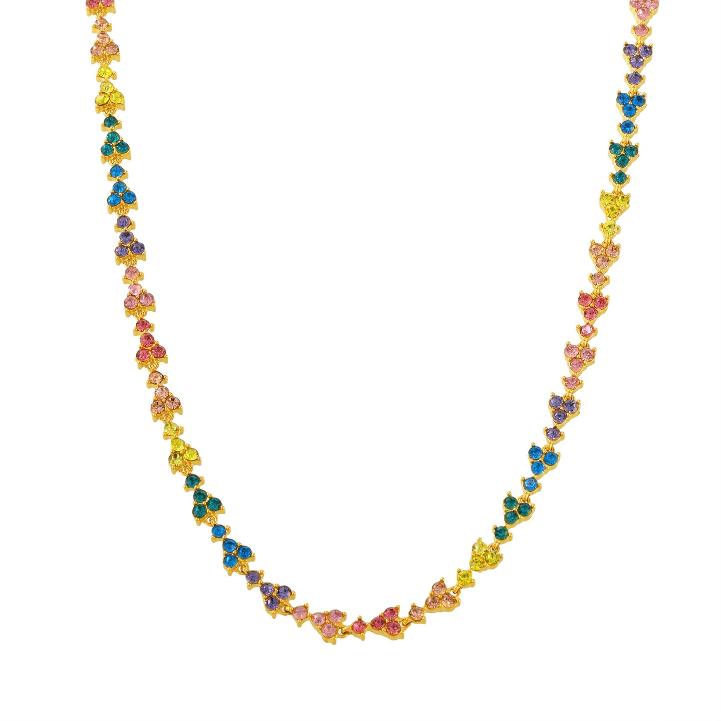 Stainless Steel Triangular Plum Blossom Cubic Zirconia Necklace