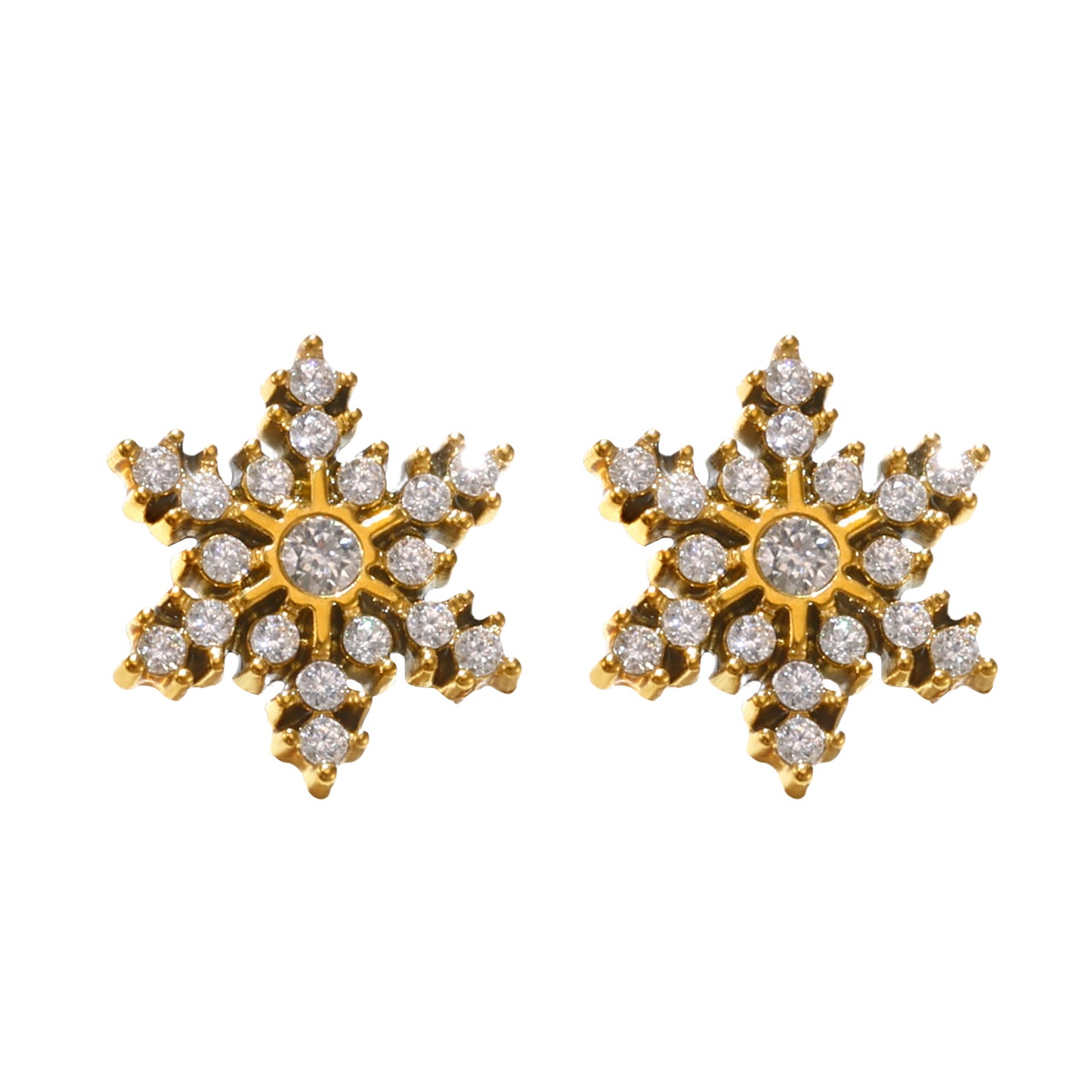 Snowflake Cubic Zirconia Stud Earrings