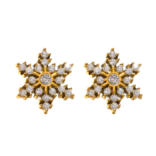Snowflake Cubic Zirconia Stud Earrings