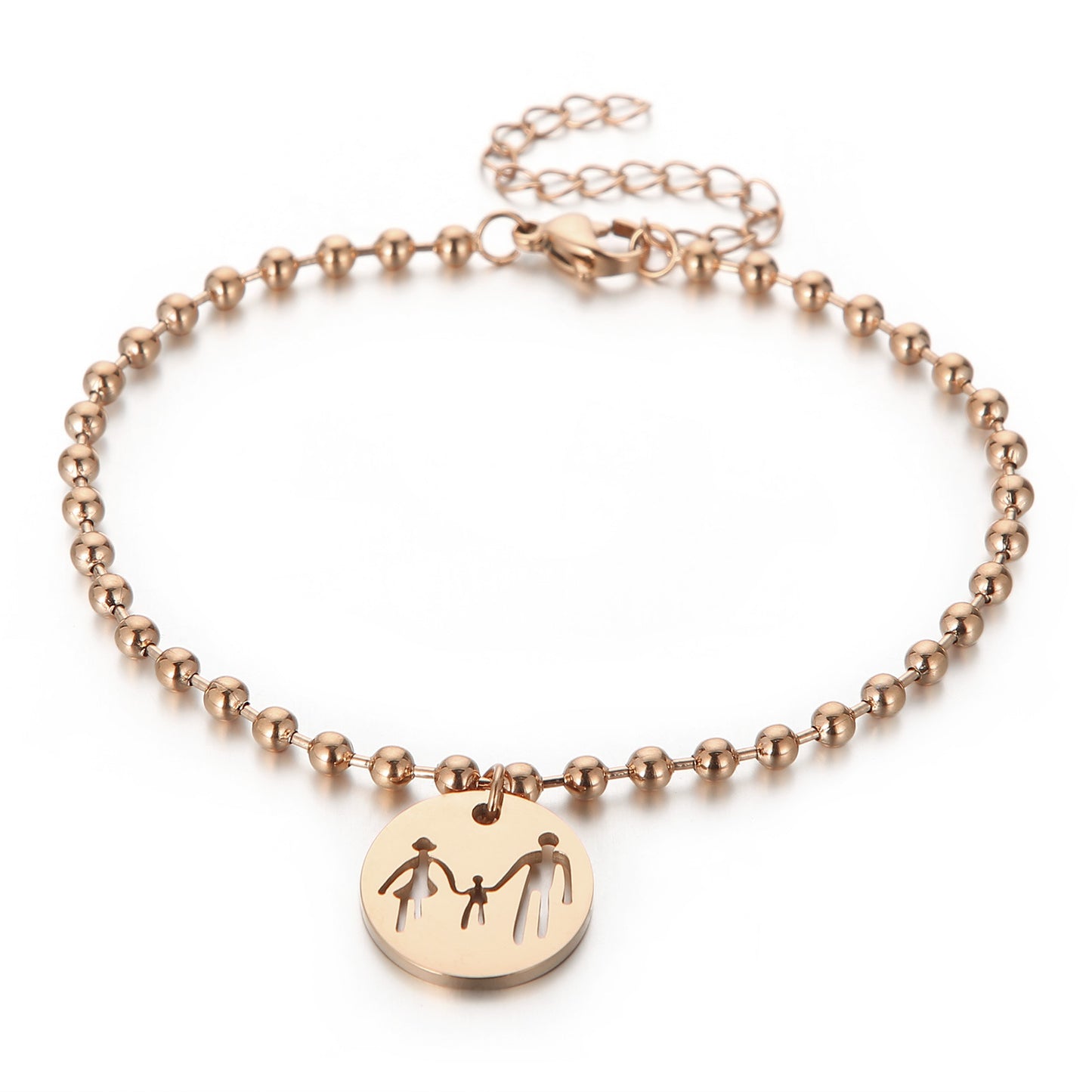 Round Parent-child Hand-in-hand Pendant Bracelet