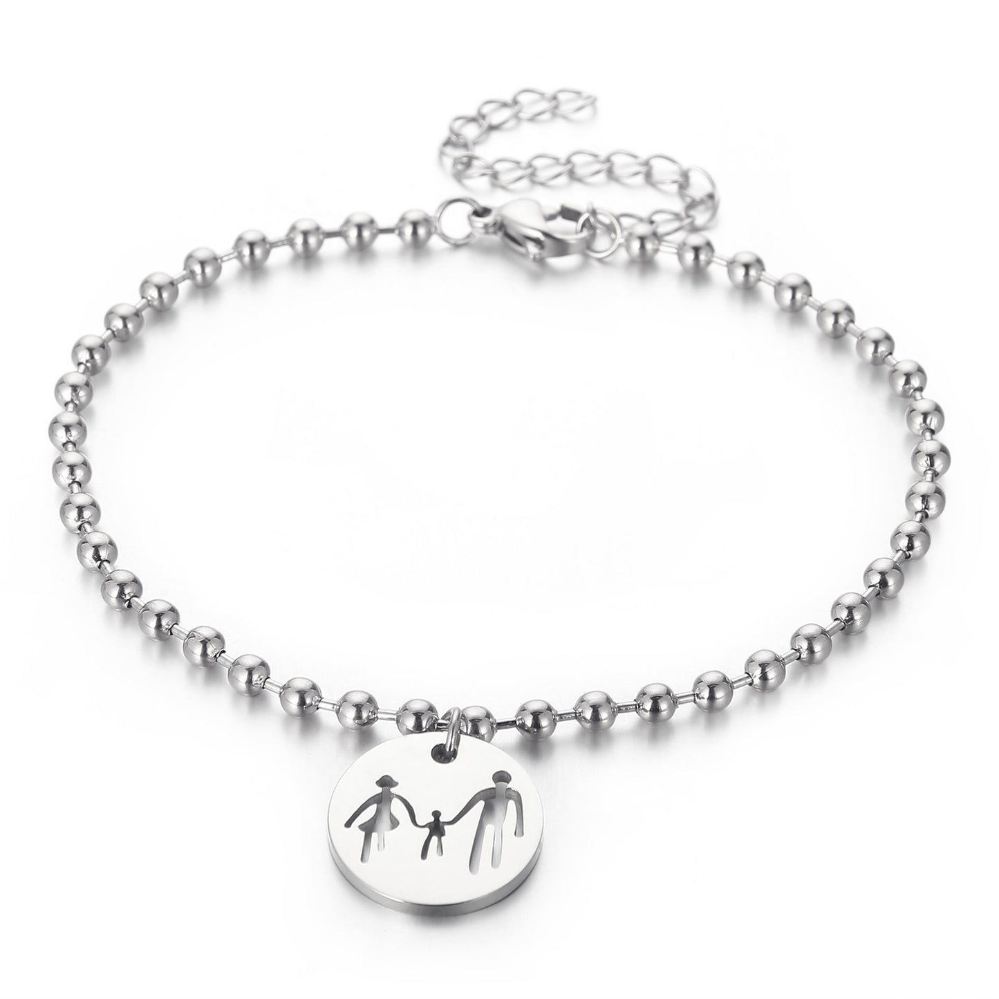 Round Parent-child Hand-in-hand Pendant Bracelet
