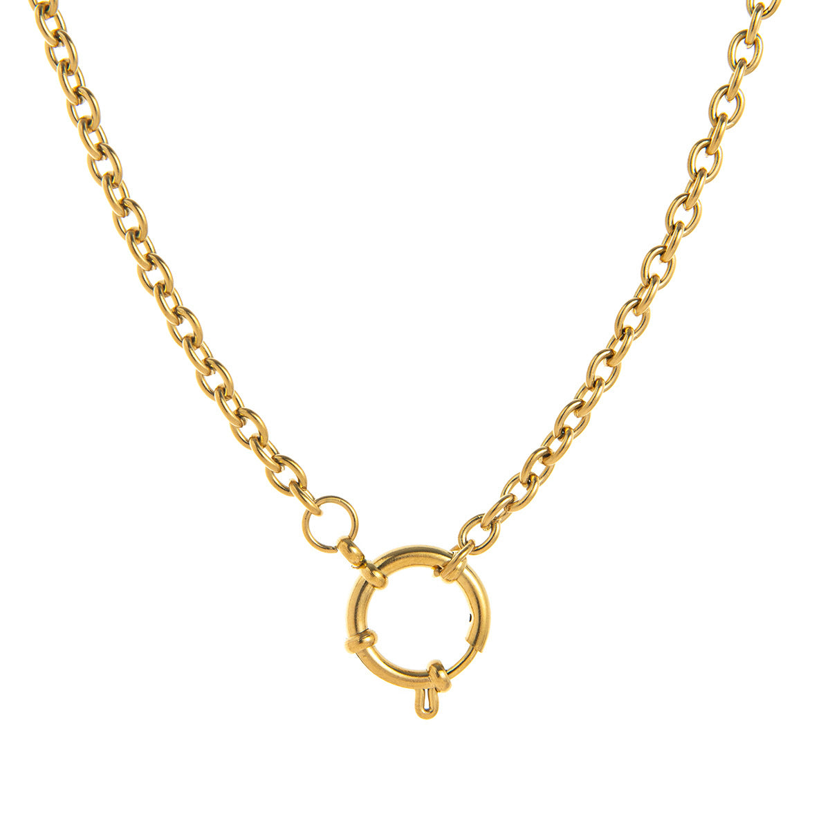 Stainless Steel 18mm Sailor Buckle Cable Chain Necklace