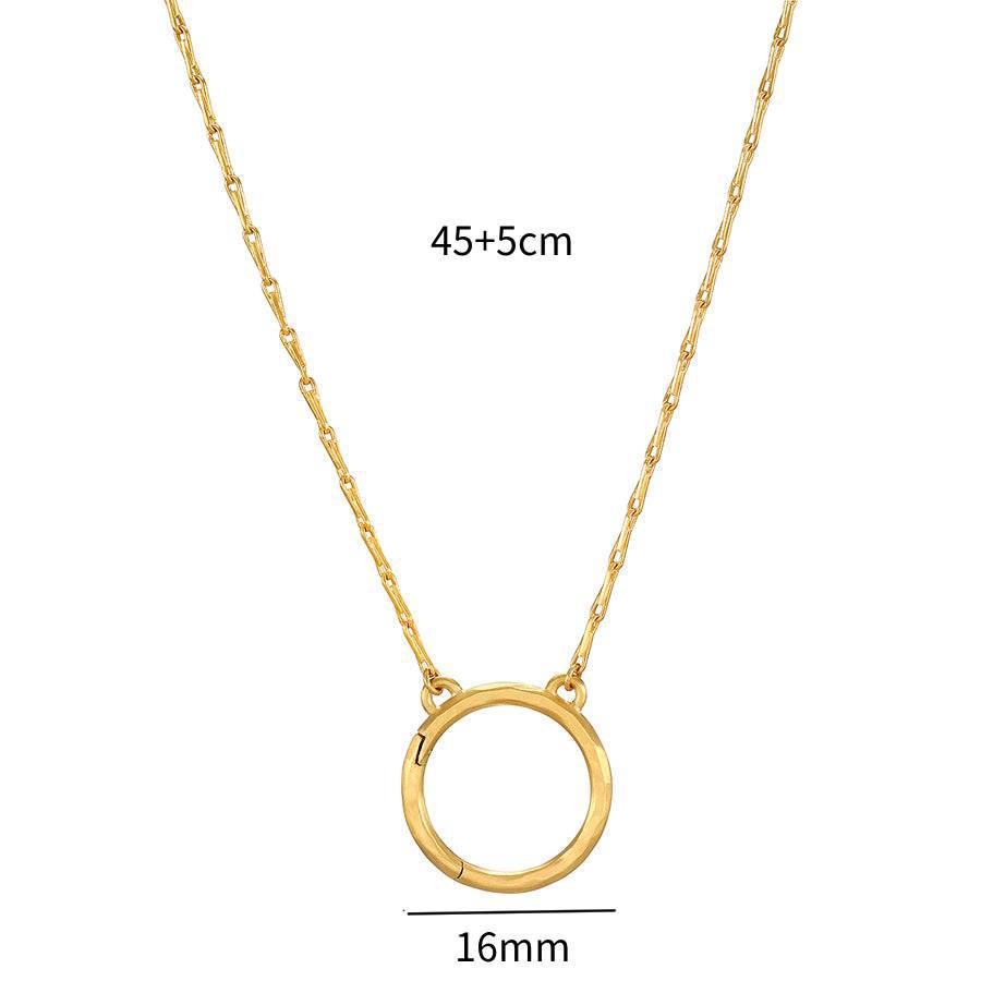 Stainless Steel Texture Live Buckle Necklace