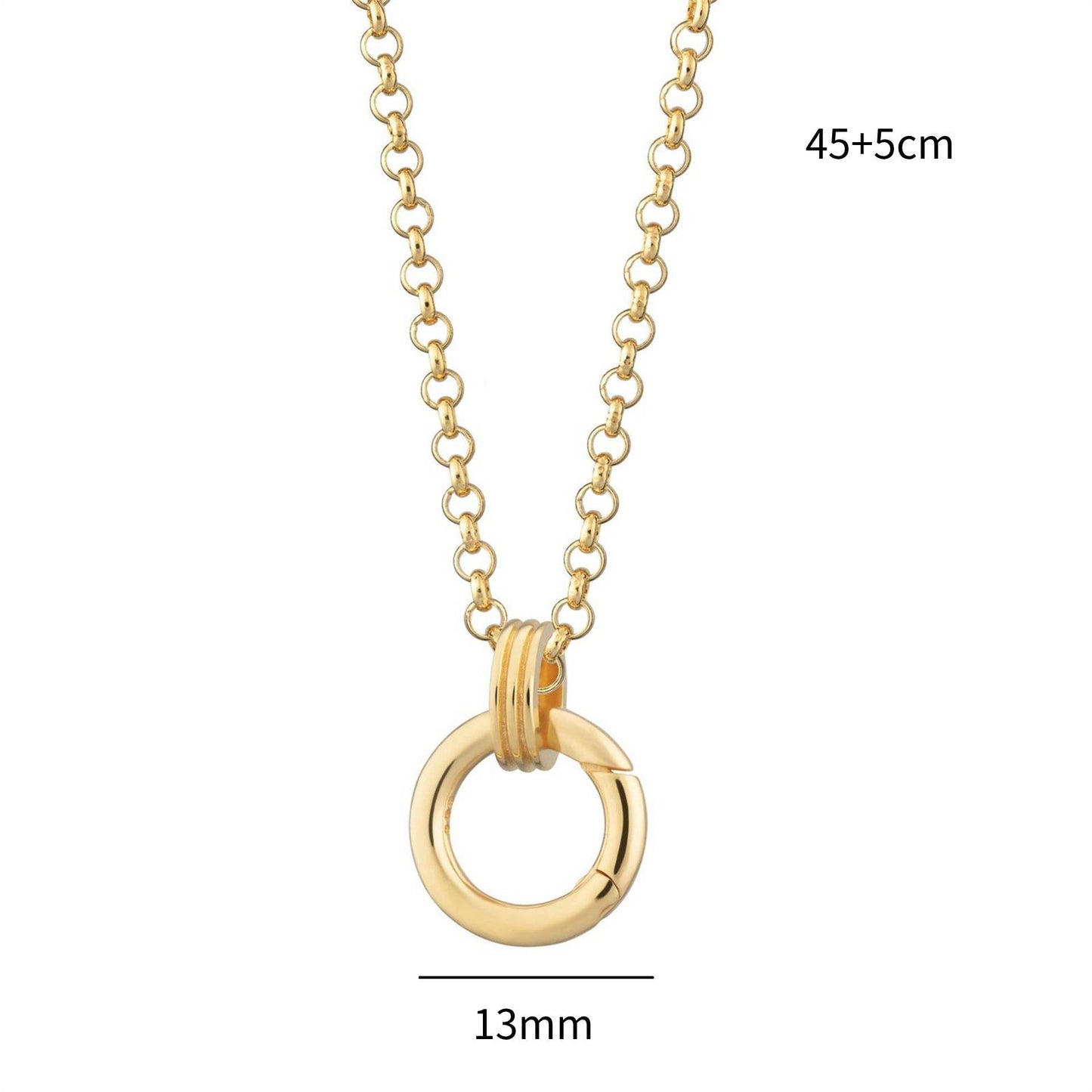 Stainless Steel 13mm Spring Buckle Chain Necklace