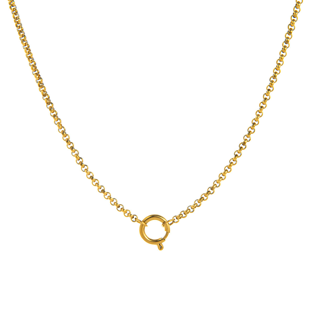 Stainless Steel Small Sailor Buckle Role Chain Necklace