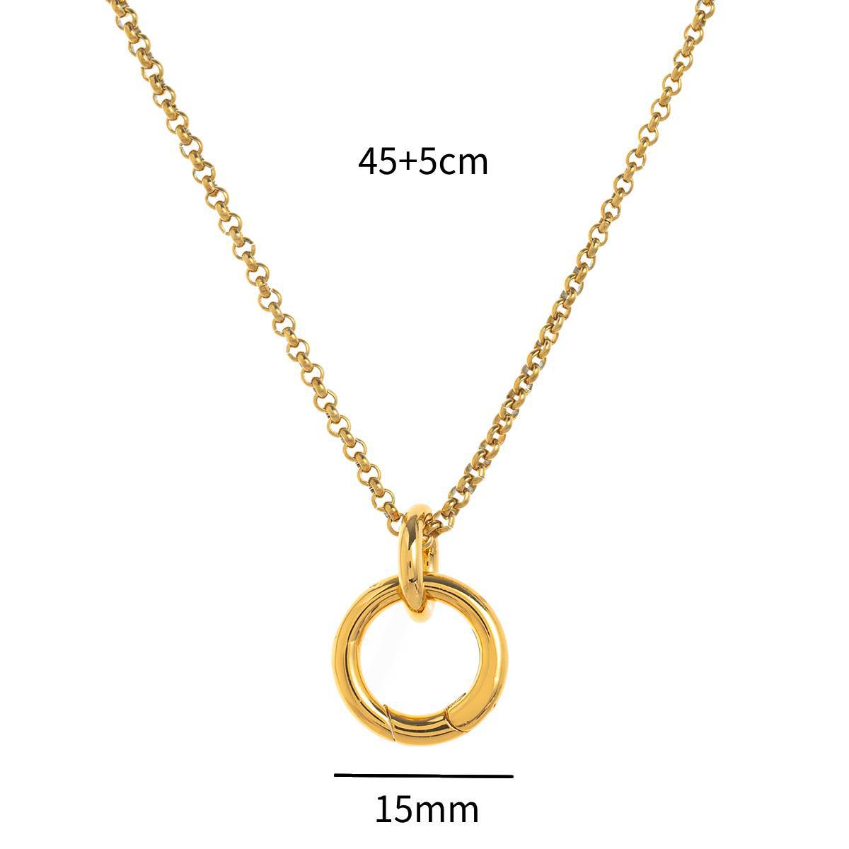 Stainless Steel Spring Buckle Chain Necklace