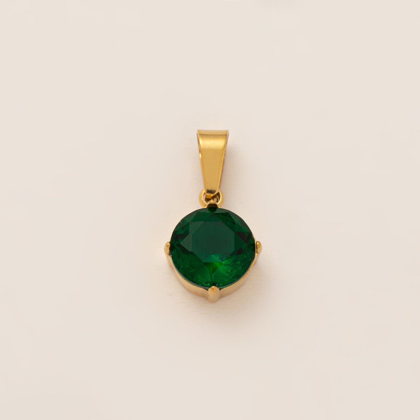 Stainless Steel Rainbow Cubic Zirconia Pendant