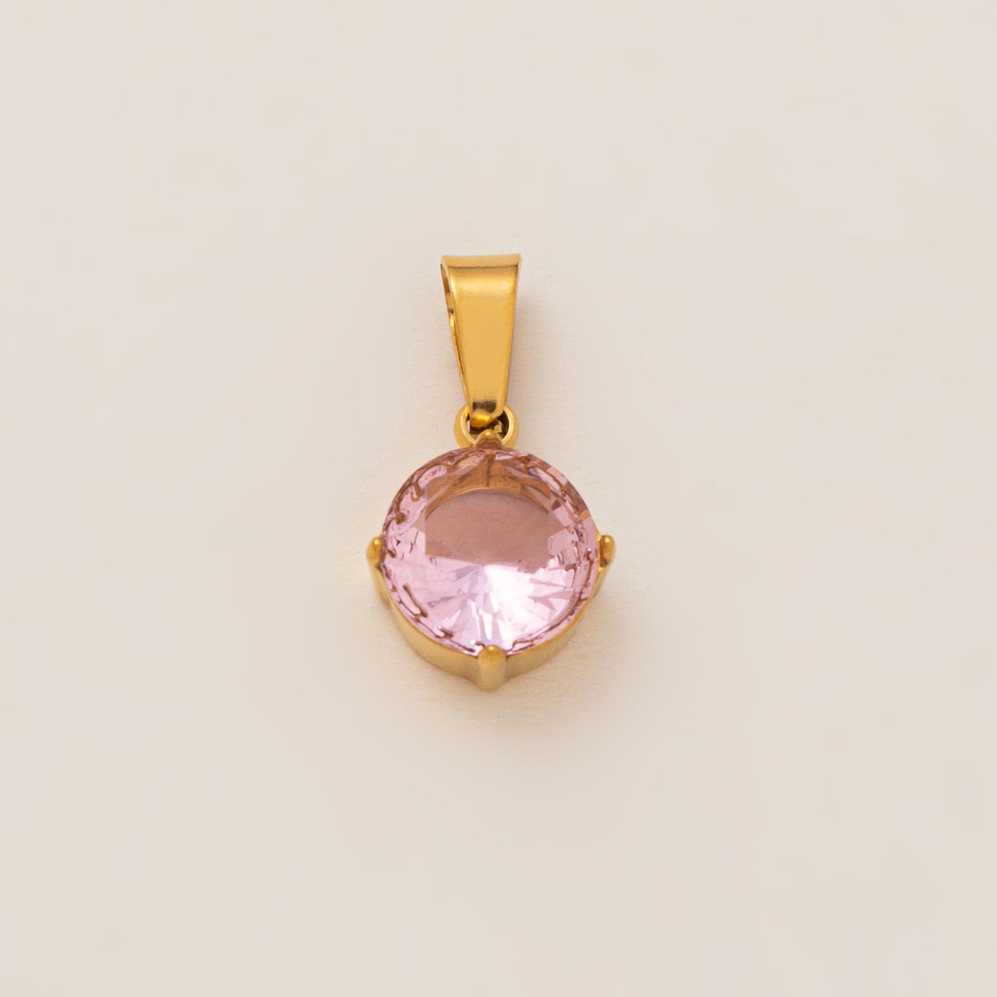 Stainless Steel Rainbow Cubic Zirconia Pendant