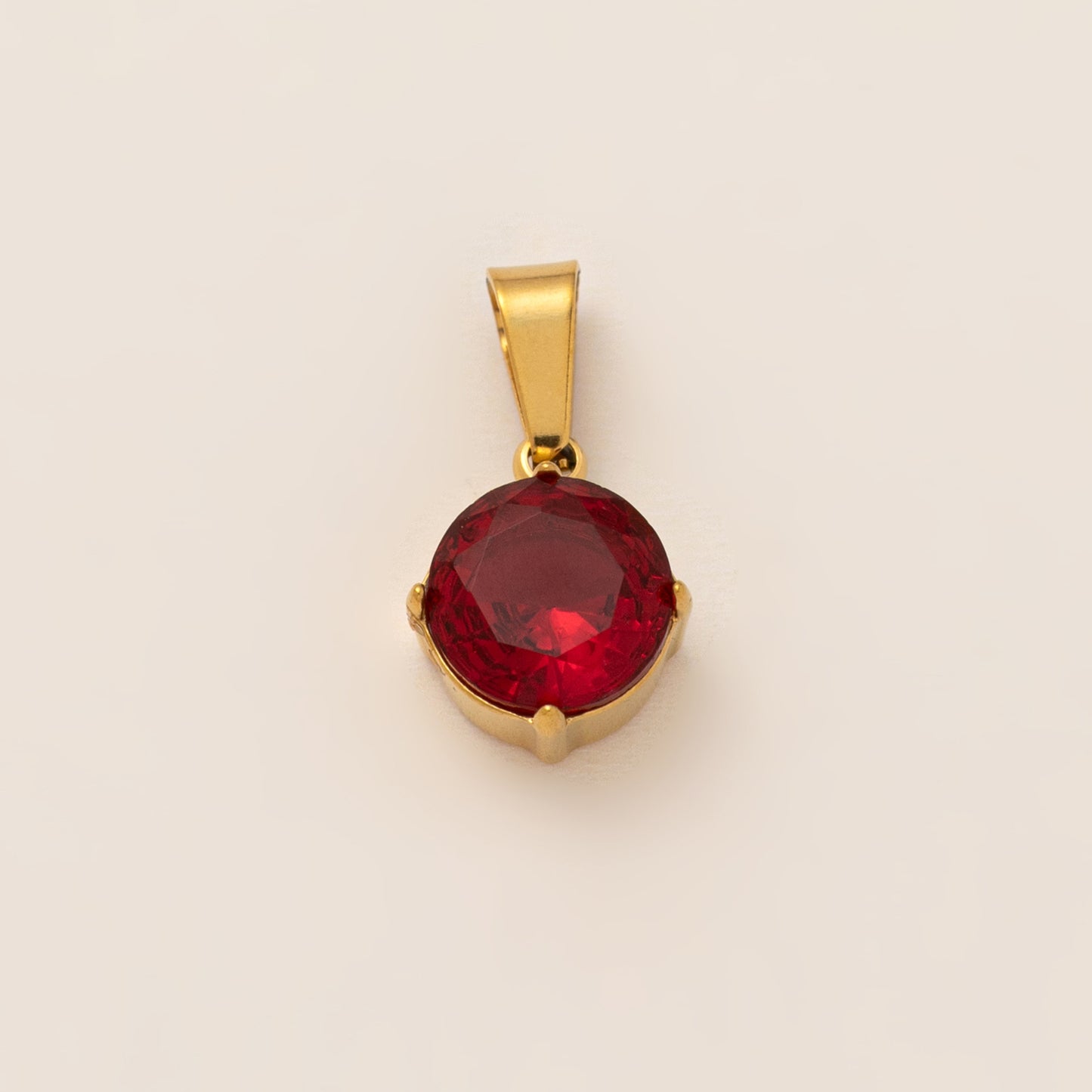 Stainless Steel Rainbow Cubic Zirconia Pendant