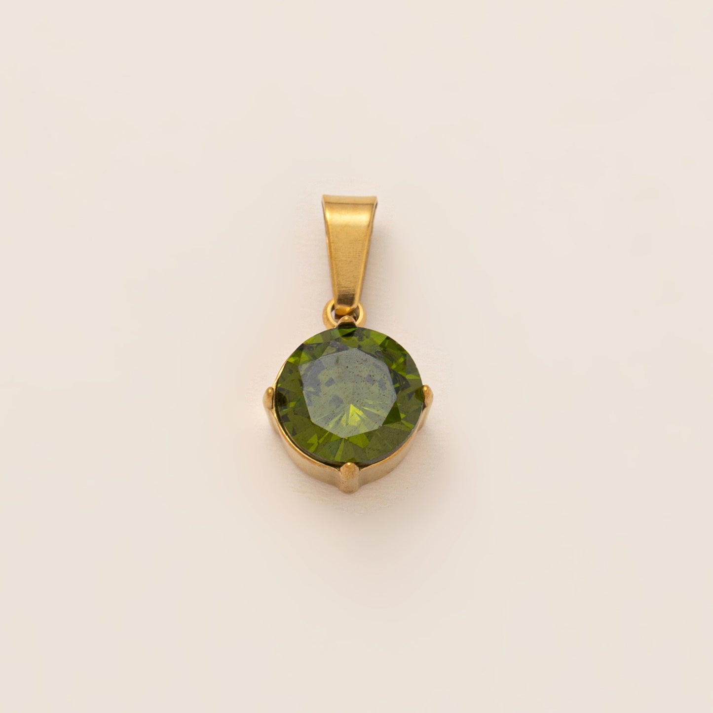 Stainless Steel Rainbow Cubic Zirconia Pendant