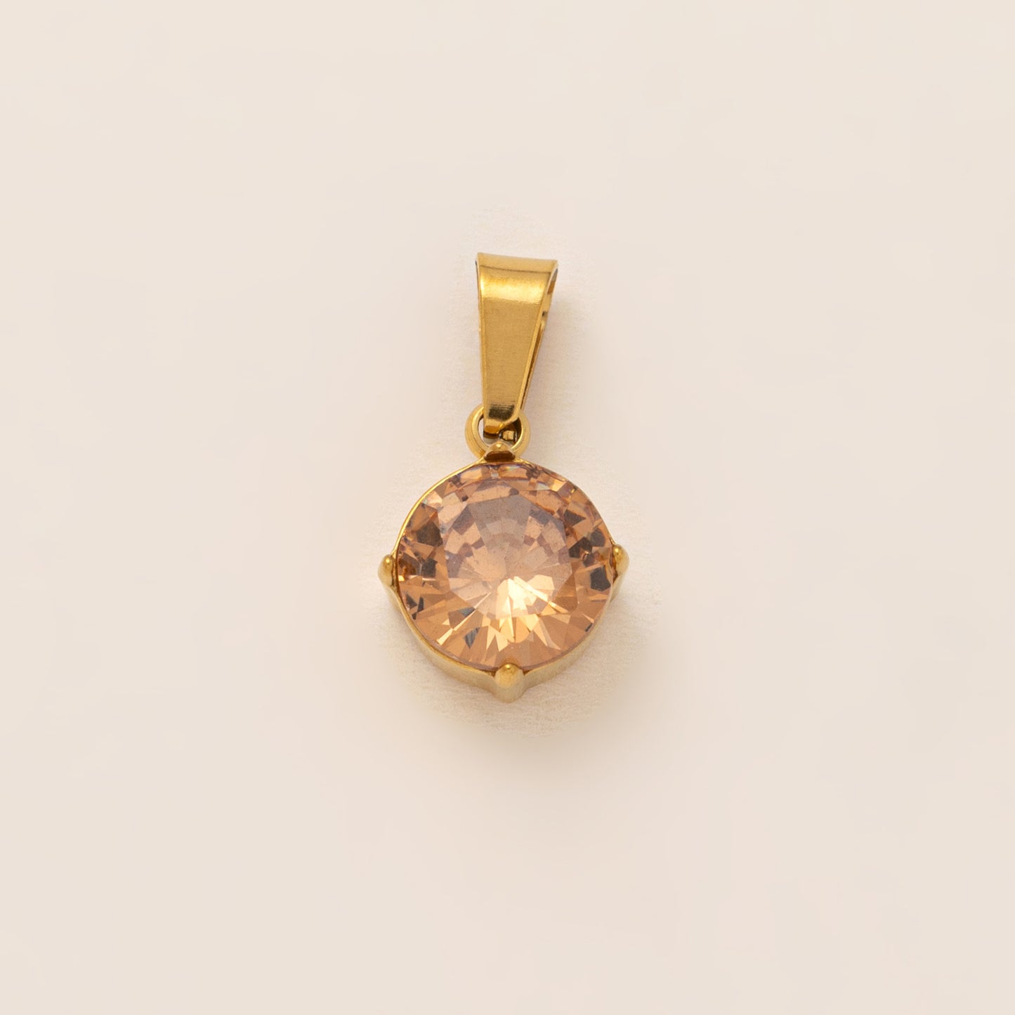 Stainless Steel Rainbow Cubic Zirconia Pendant
