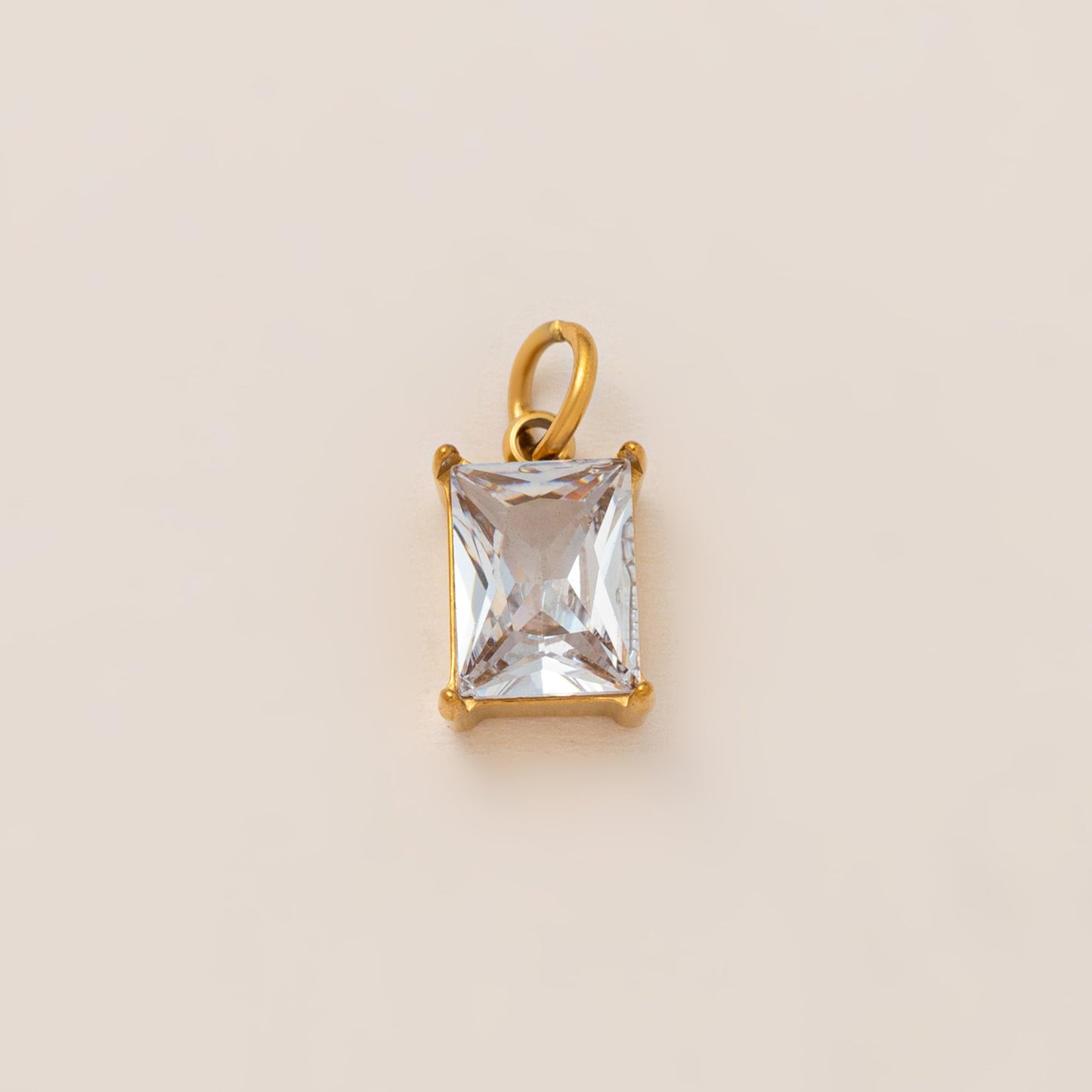 Stainless Steel Rainbow Cubic Zirconia Pendant