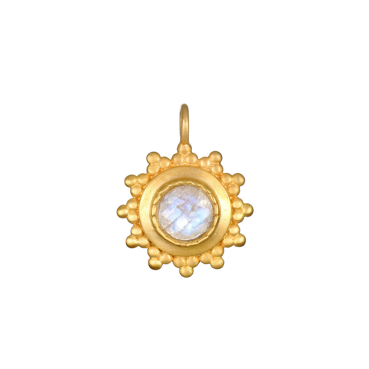 Sun Moon Inlay Cubic Zirconia Pendant