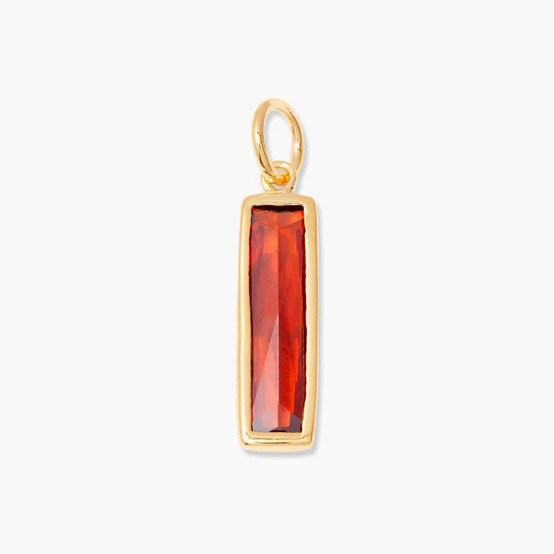 Stainless Steel Bar Rectangular Birthstone Pendant