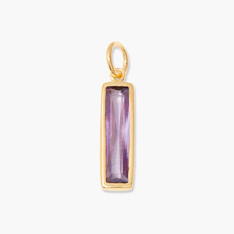 Stainless Steel Bar Rectangular Birthstone Pendant