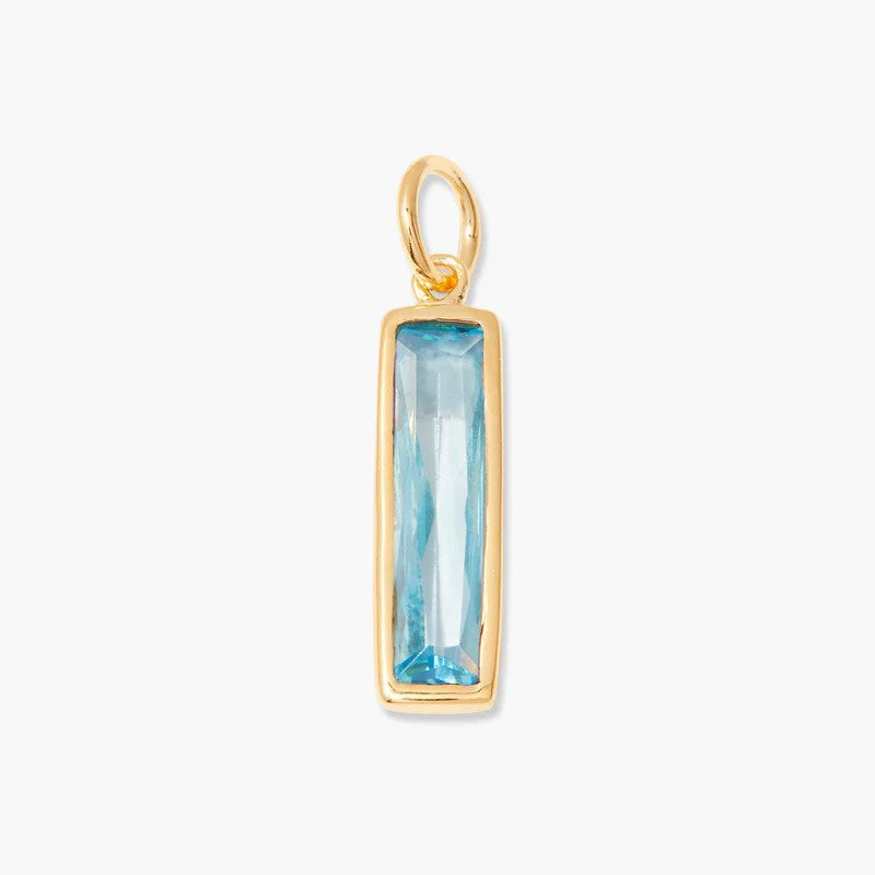 Stainless Steel Bar Rectangular Birthstone Pendant